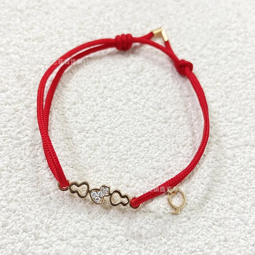 Qijia S925 Sterling Silver Gourd Bracelet with Hollow Diamond Inlay for Women — feature 17