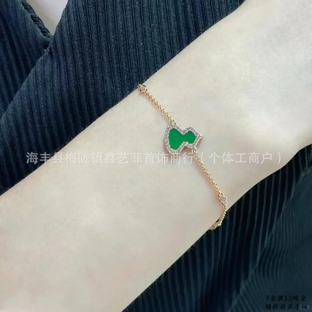 Qijia S925 Sterling Silver Gourd Bracelet with Hollow Diamond Inlay for Women — feature 7