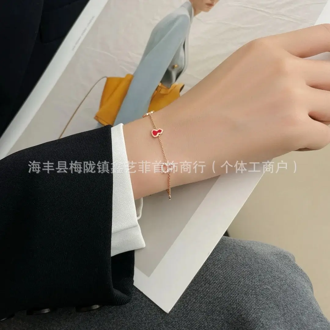 Qijia S925 Sterling Silver Gourd Bracelet with Hollow Diamond Inlay for Women — feature 9
