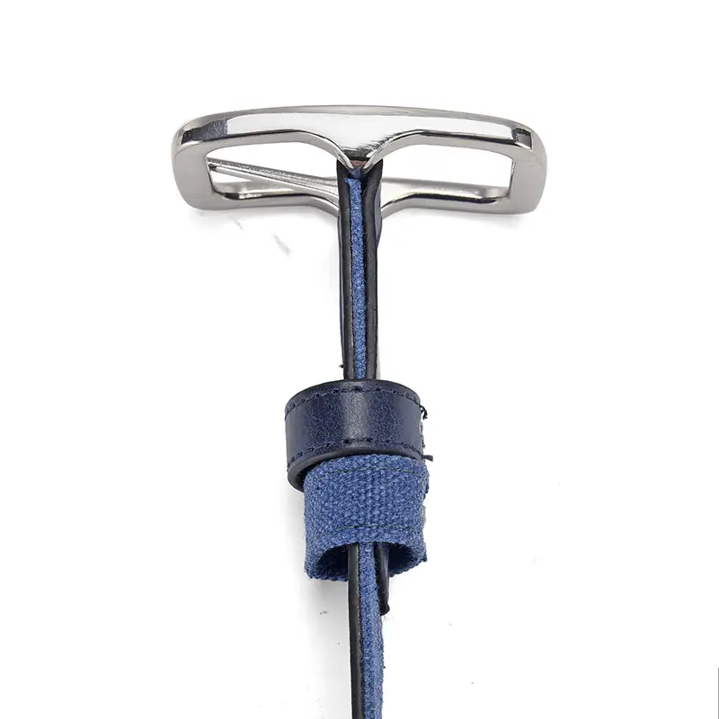 Men's Blue Faux Leather Pin Buckle Belt