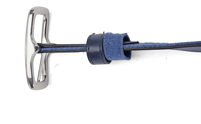 Men's Blue Faux Leather Pin Buckle Belt — feature 12