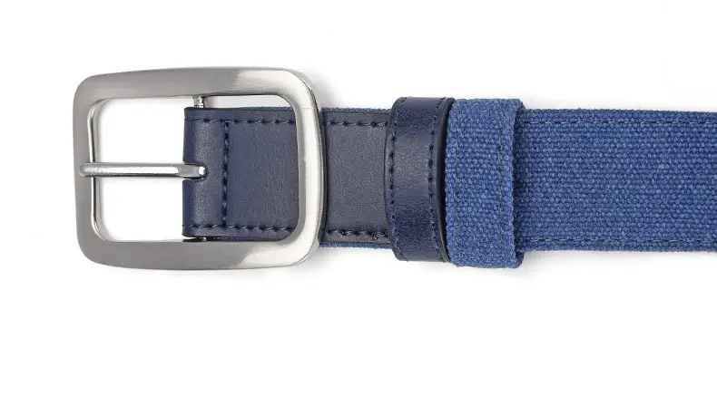 Men's Blue Faux Leather Pin Buckle Belt — feature 13