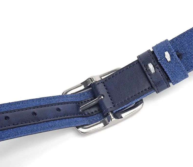 Men's Blue Faux Leather Pin Buckle Belt — feature 15