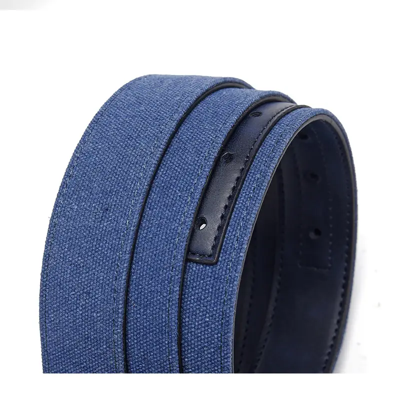 Men's Blue Faux Leather Pin Buckle Belt — feature 16