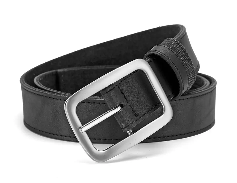 Men's Blue Faux Leather Pin Buckle Belt — feature 3
