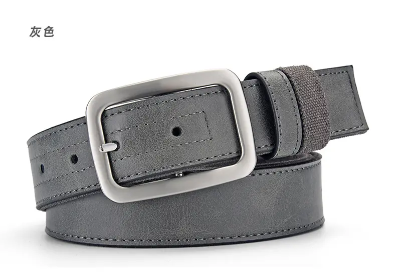 Men's Blue Faux Leather Pin Buckle Belt — feature 4