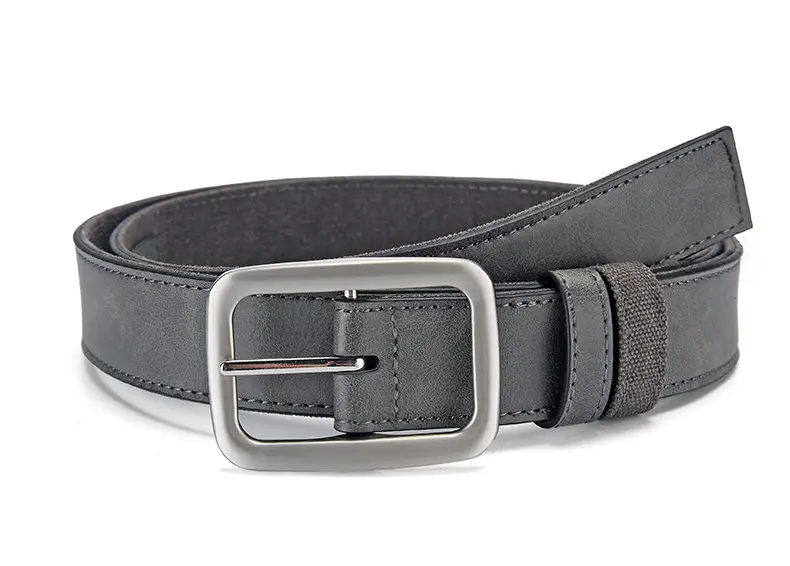 Men's Blue Faux Leather Pin Buckle Belt — feature 5