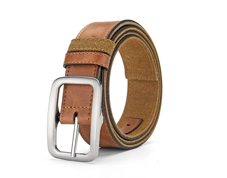 Men's Blue Faux Leather Pin Buckle Belt — feature 7