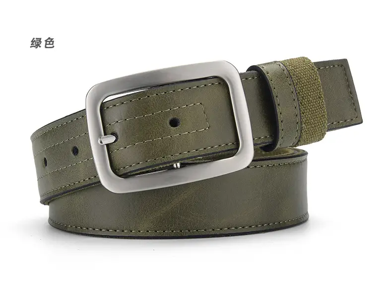 Men's Blue Faux Leather Pin Buckle Belt — feature 8