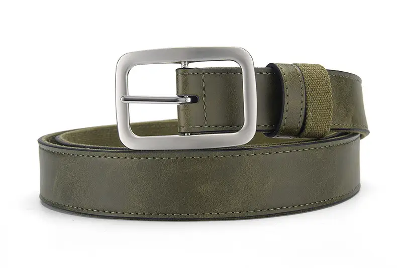Men's Blue Faux Leather Pin Buckle Belt — feature 9