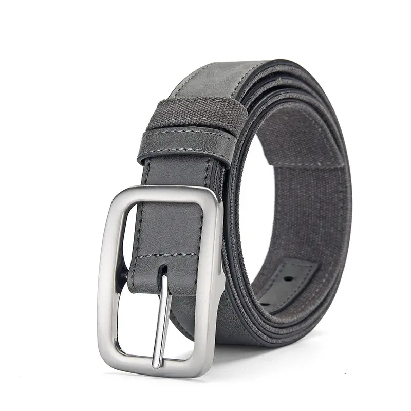 Men's Blue Faux Leather Pin Buckle Belt