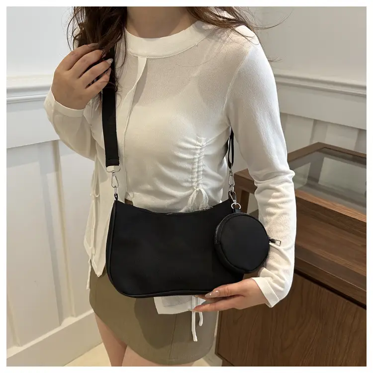 Black Nylon Underarm Bag for Women 2024 - Image 5