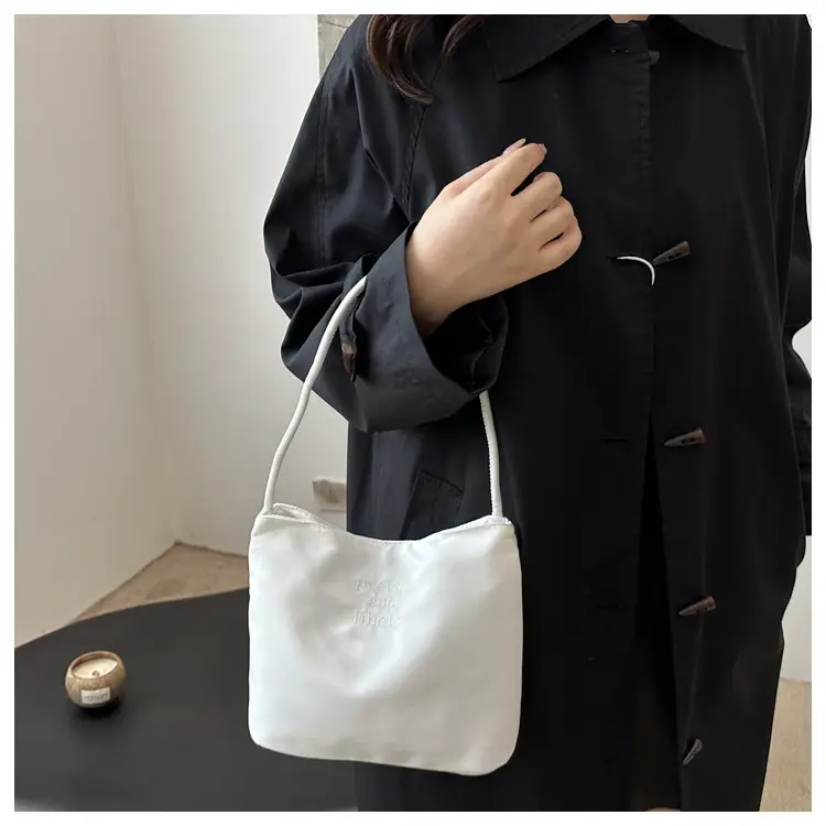Pink Embroidered One-Shoulder Bucket Bag for Women — feature 12