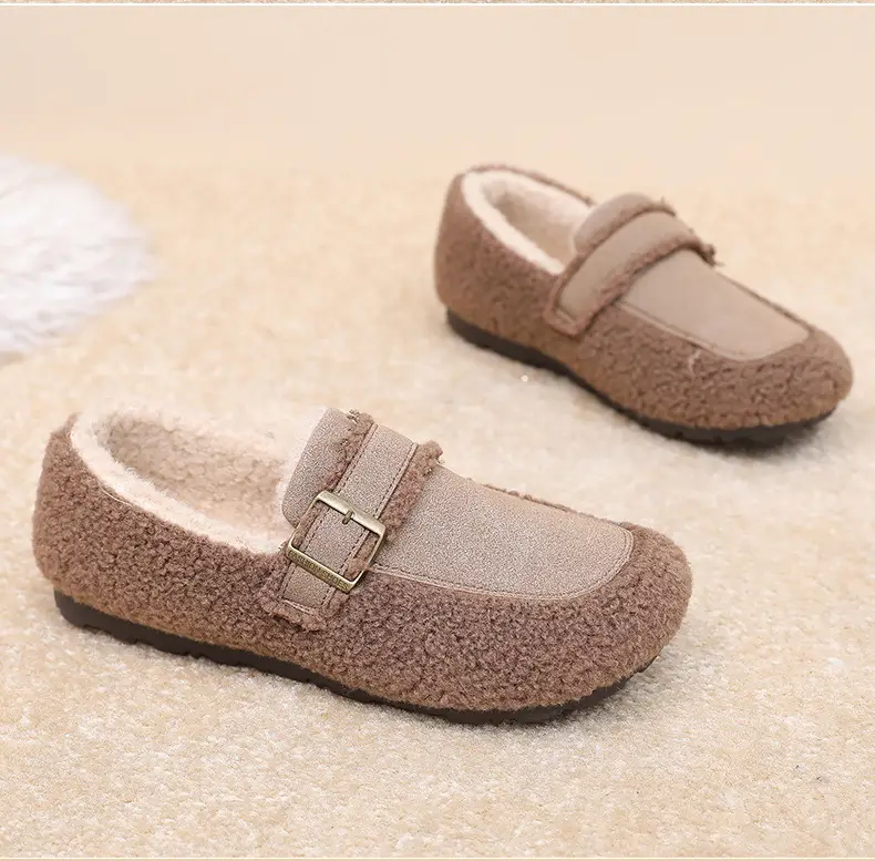 Autumn and Winter New Style Furry Shoes for Women, Flat-Soled Velvet Warm Loafers, Casual Slip-On Cotton Shoes for Women — feature 29