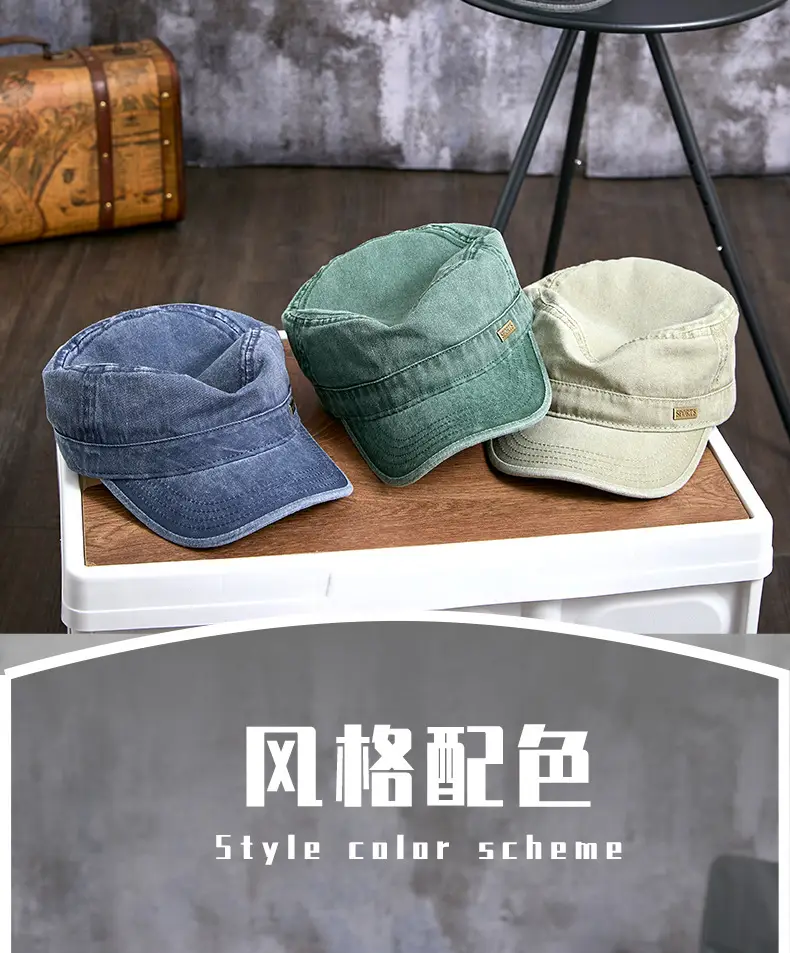 Men's Grey Washed Metal Logo Cap Windproof Winter — feature 20