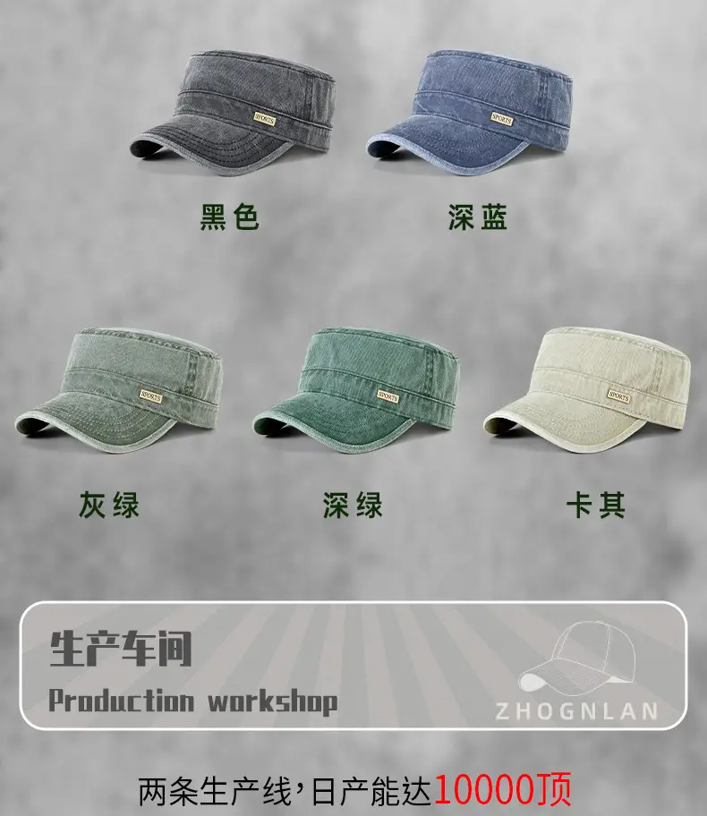 Men's Grey Washed Metal Logo Cap Windproof Winter — feature 25