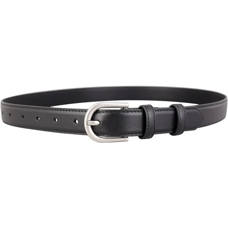 2024 Genuine Leather Women's Belt Silver Buckle - Image 8
