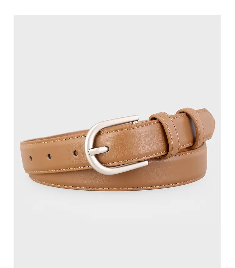 2024 Genuine Leather Women's Belt Silver Buckle — feature 18