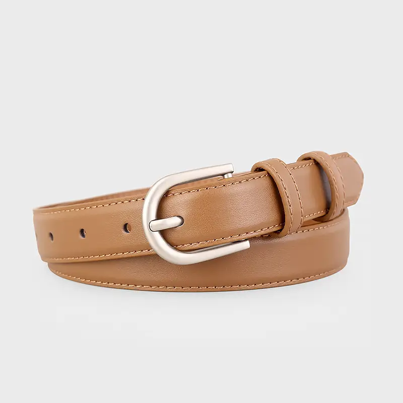 2024 Genuine Leather Women's Belt Silver Buckle - Image 2