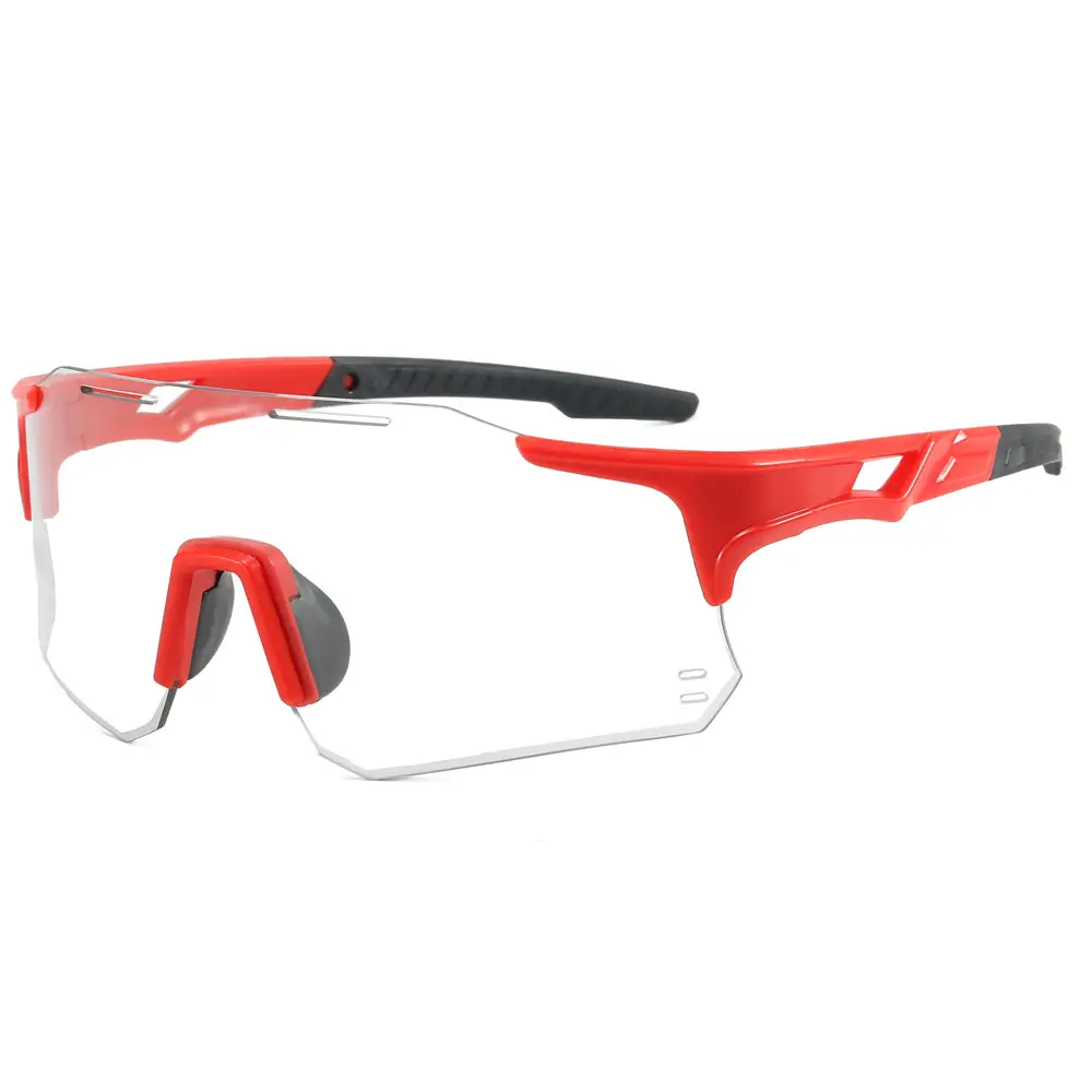 Men Women Windproof Color-Change Sunglasses Red Black - Image 13