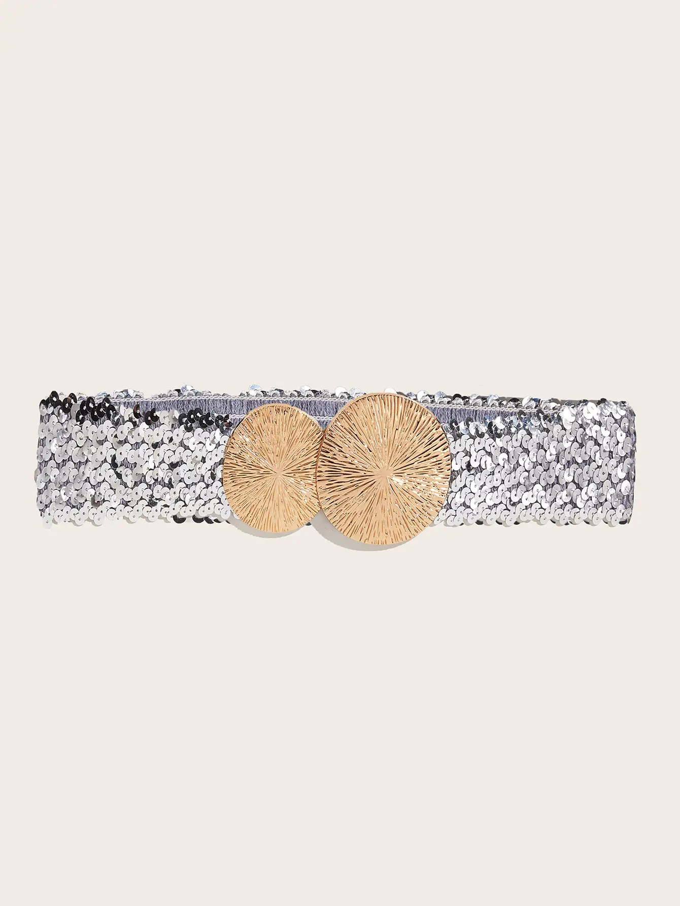 Silver Leopard Print Elastic Belt for Women - Image 4