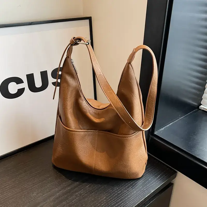 Women's Korean Style Tan Shoulder Bag 2023 - Image 6
