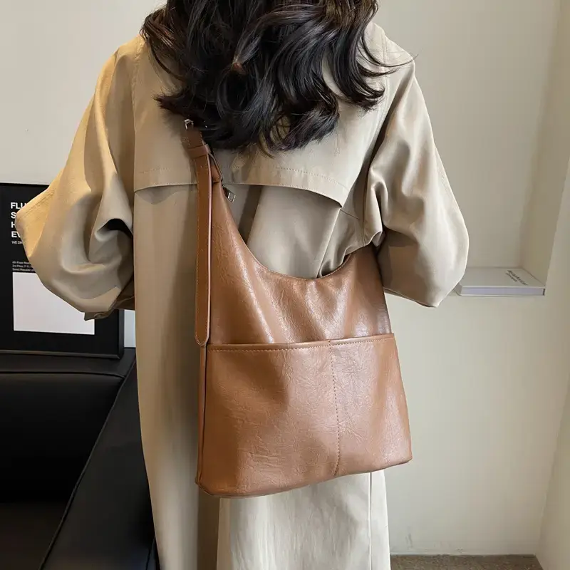 Women's Korean Style Tan Shoulder Bag 2023 - Image 9