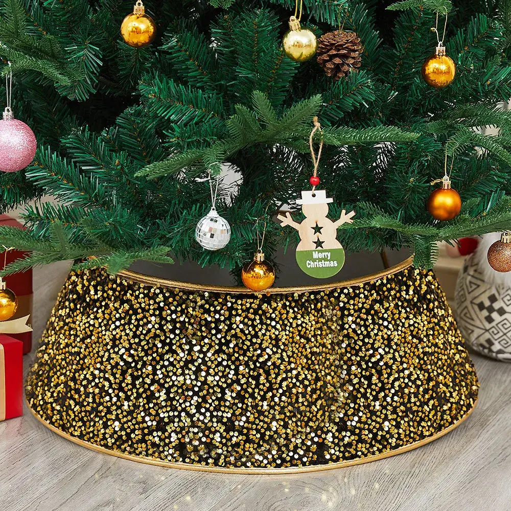 Cross-Border Sequin Tree Skirt Gold Silver 3D Decor - Image 6