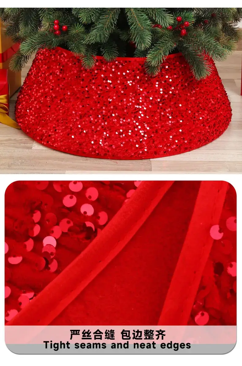 Cross-Border Sequin Tree Skirt Gold Silver 3D Decor — feature 5