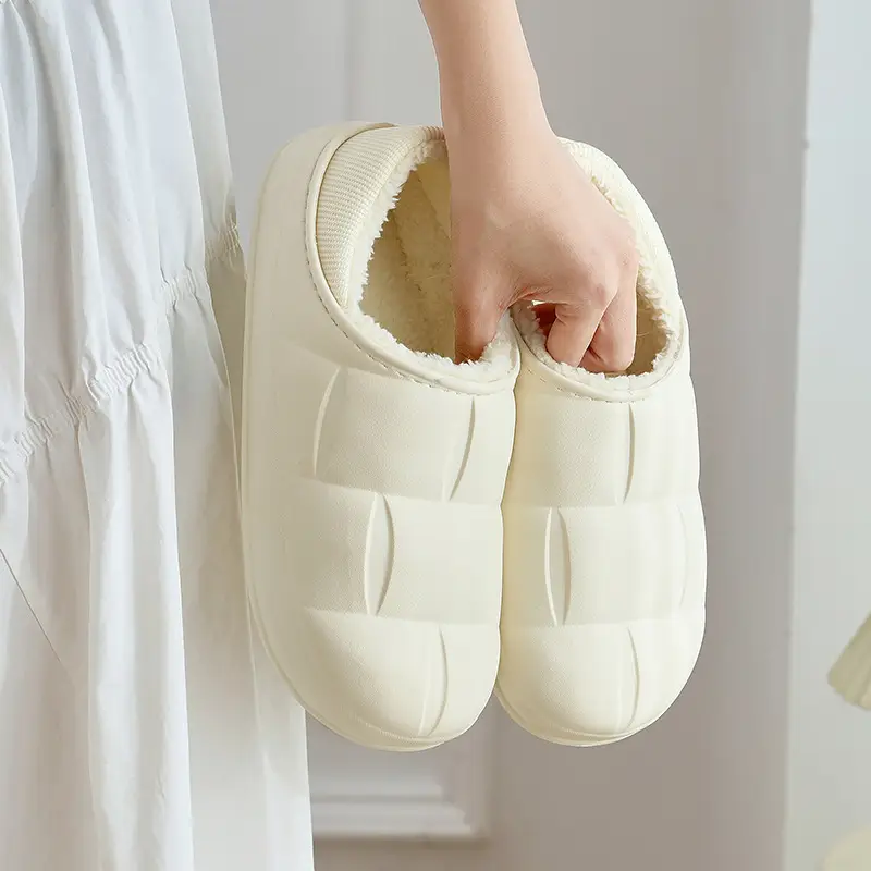 Petal Cotton Slippers for Women, Autumn and Winter 2026 New Style, Indoor Home Couple Style Cotton Shoes, Men's Non-Slip Outdoor Waterproof - Image 2