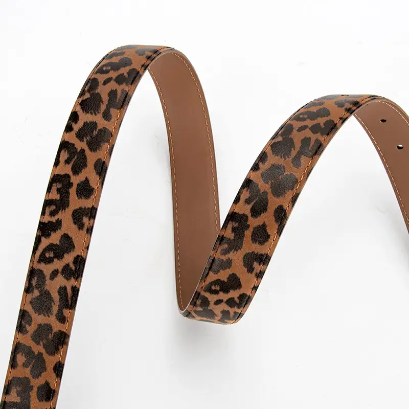 Leopard Leather Belt with Alloy Pin Button - Image 6