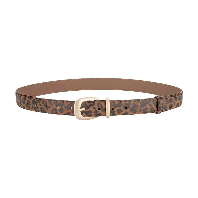 Leopard Leather Belt with Alloy Pin Button - Image 7