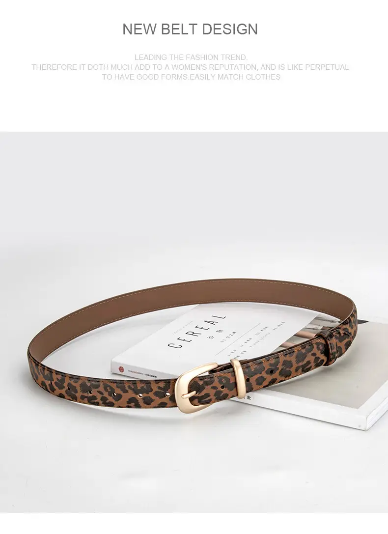 Leopard Leather Belt with Alloy Pin Button — feature 11