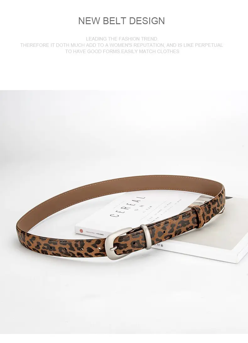 Leopard Leather Belt with Alloy Pin Button — feature 12