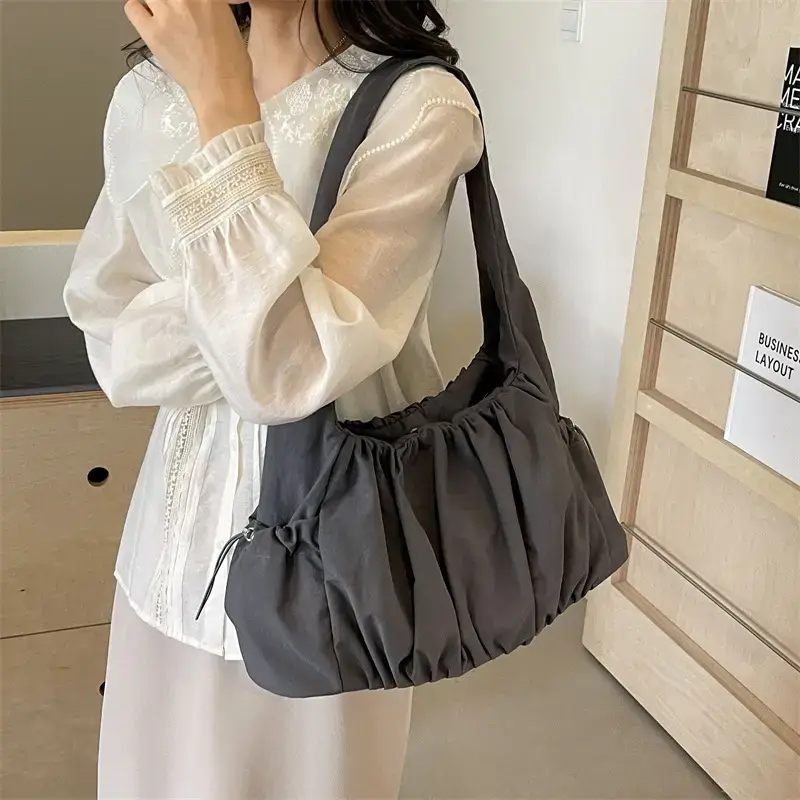 Women's Large Capacity Shoulder Bag Grey 2024 Spring Summer - Image 7