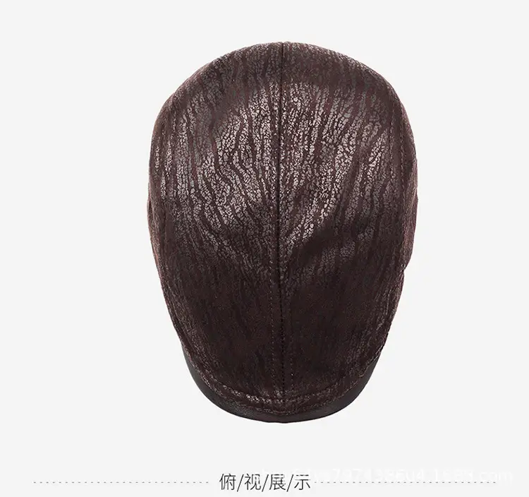 2025 New Retro Forward Cap Peaked Cap Leather Autumn Winter British Middle-Aged Elderly Men's Hats — feature 12