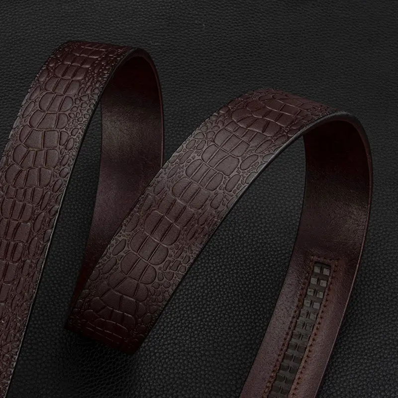 Men's Gold Buckle Genuine Leather Belt - Image 6