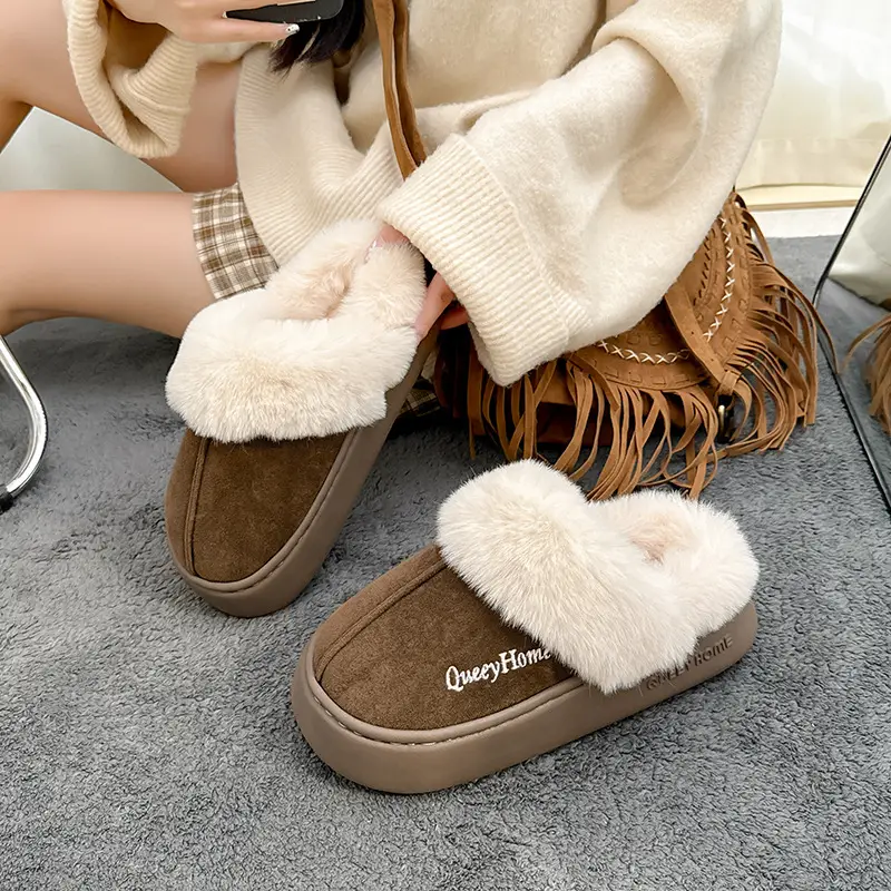 Women's Plush Cotton Slippers for Winter 2025, New Thick-Soled Indoor Home Non-Slip Warm Cotton Slippers for Women in Winter - Image 4