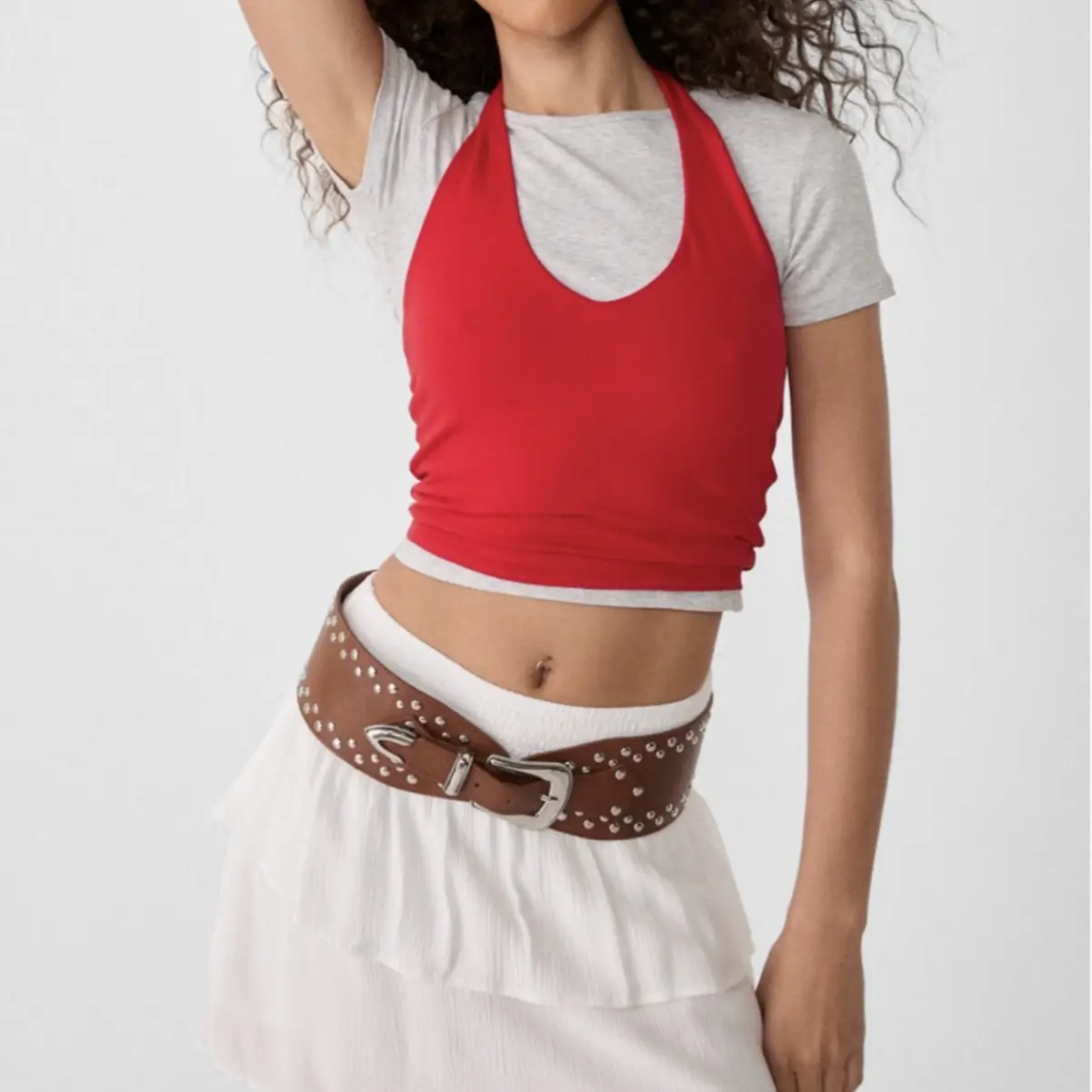Red Wrap Punk Belt for Women Hot Girl Fashion