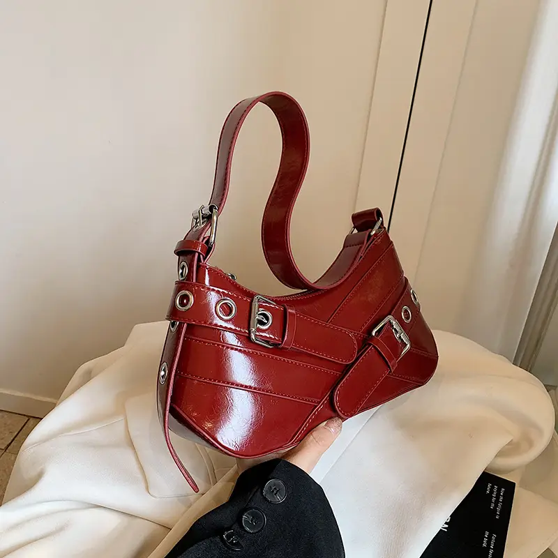 Vintage Brown Leather Shoulder Bag for Women - Image 3