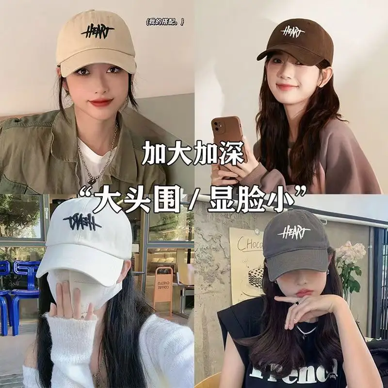 Women Black Embroidered Baseball Cap with Large Head Circumference — feature 12