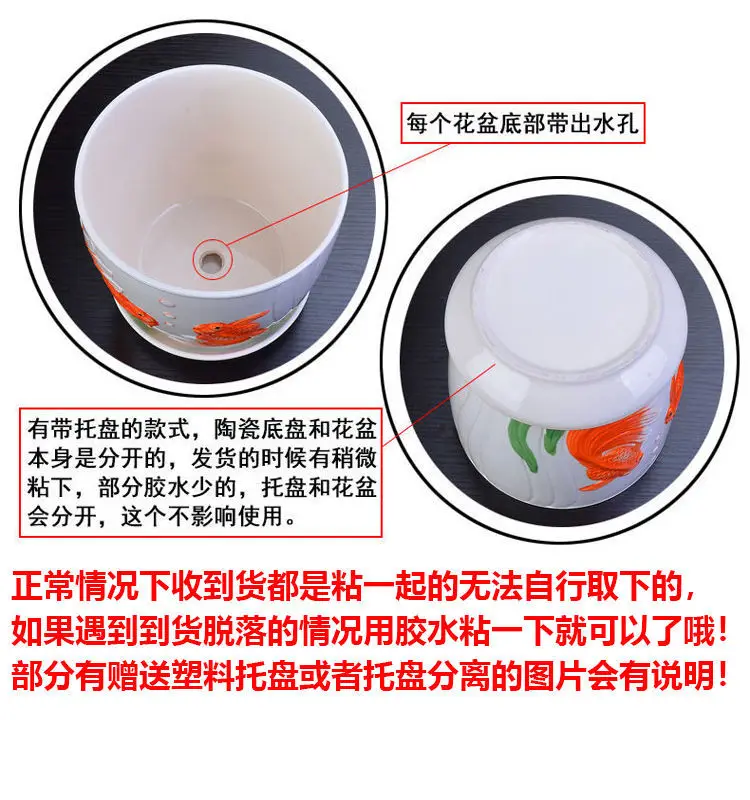 High Color Value Ceramic Flower Pot with Tray White Simple Nordic Ins Style Fleshy Flower Pot Internet Celebrity All-match Home Pot — feature 14