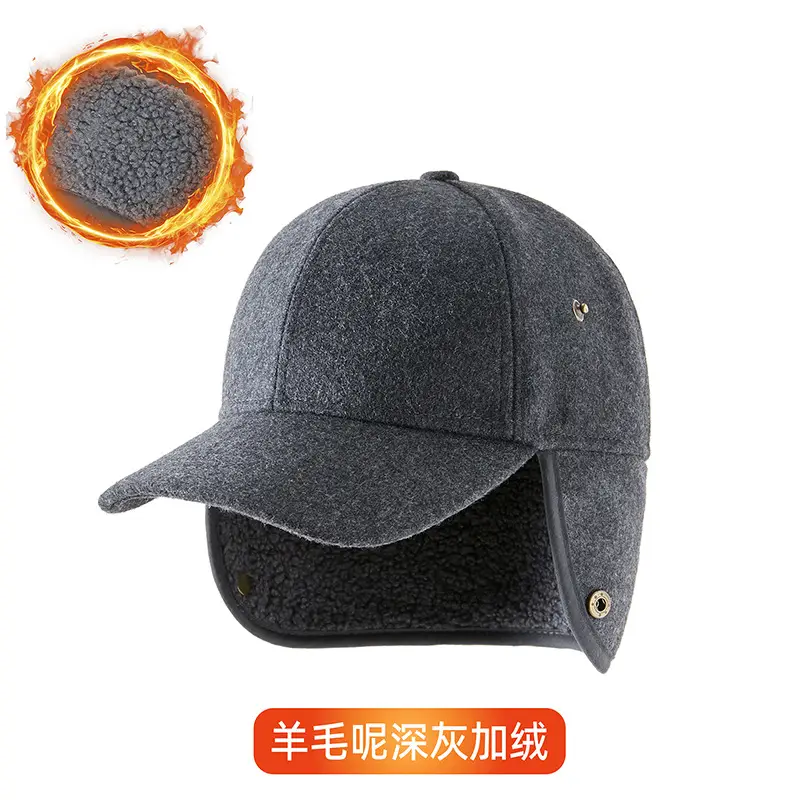 Winter Wool Cap for Men with Ear Protection - Image 2
