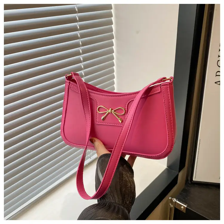 Women's Pink Bow Shoulder Bag 2024 New - Image 5