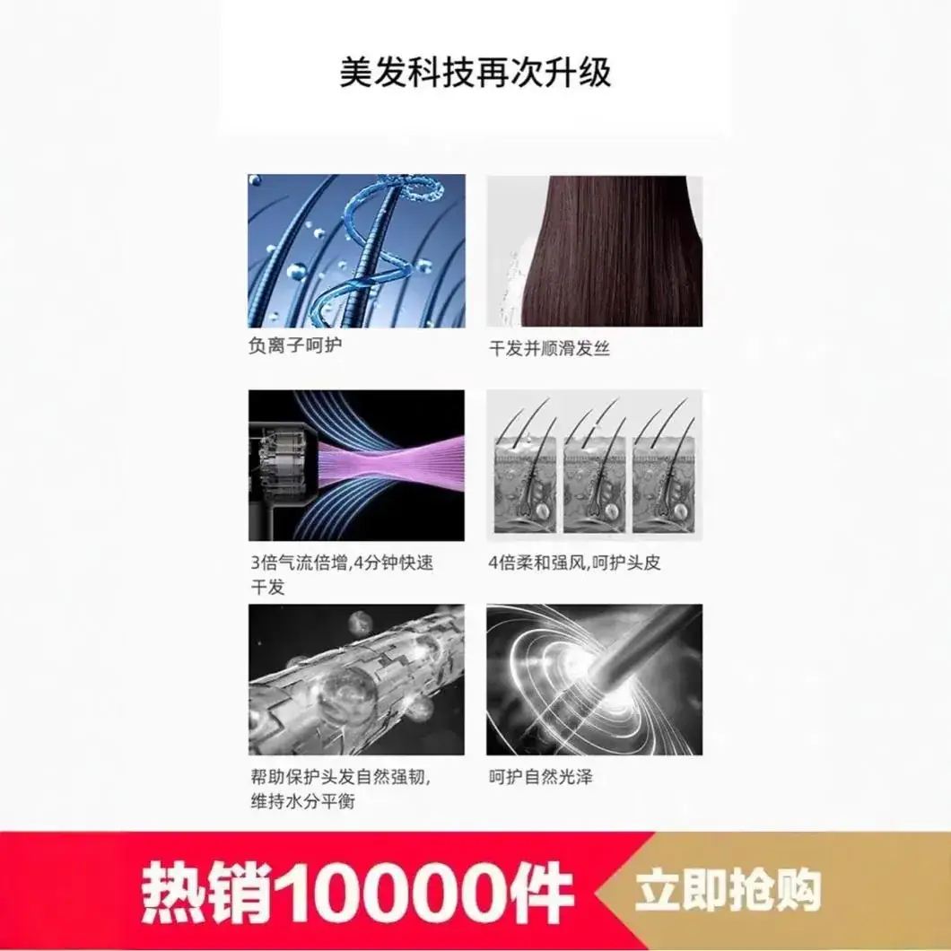Huaqiangbei Bladeless Hair Dryer 1mg Negative Ion 20cm - Image 7