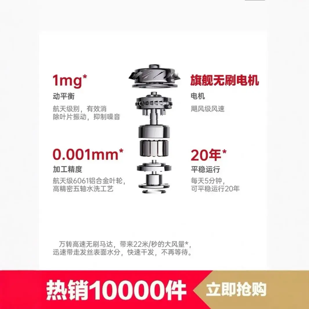 Huaqiangbei Bladeless Hair Dryer 1mg Negative Ion 20cm - Image 8