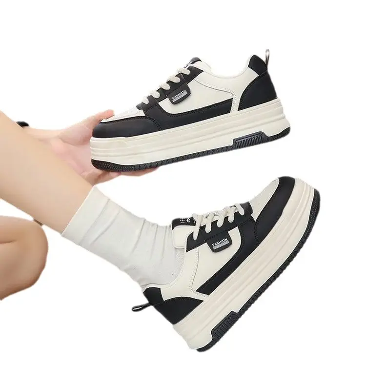 Women White Thick Casual Shoes Autumn Winter 2024 - Image 7