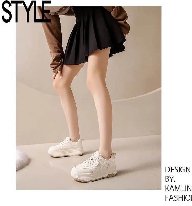 Women White Thick Casual Shoes Autumn Winter 2024 — feature 10