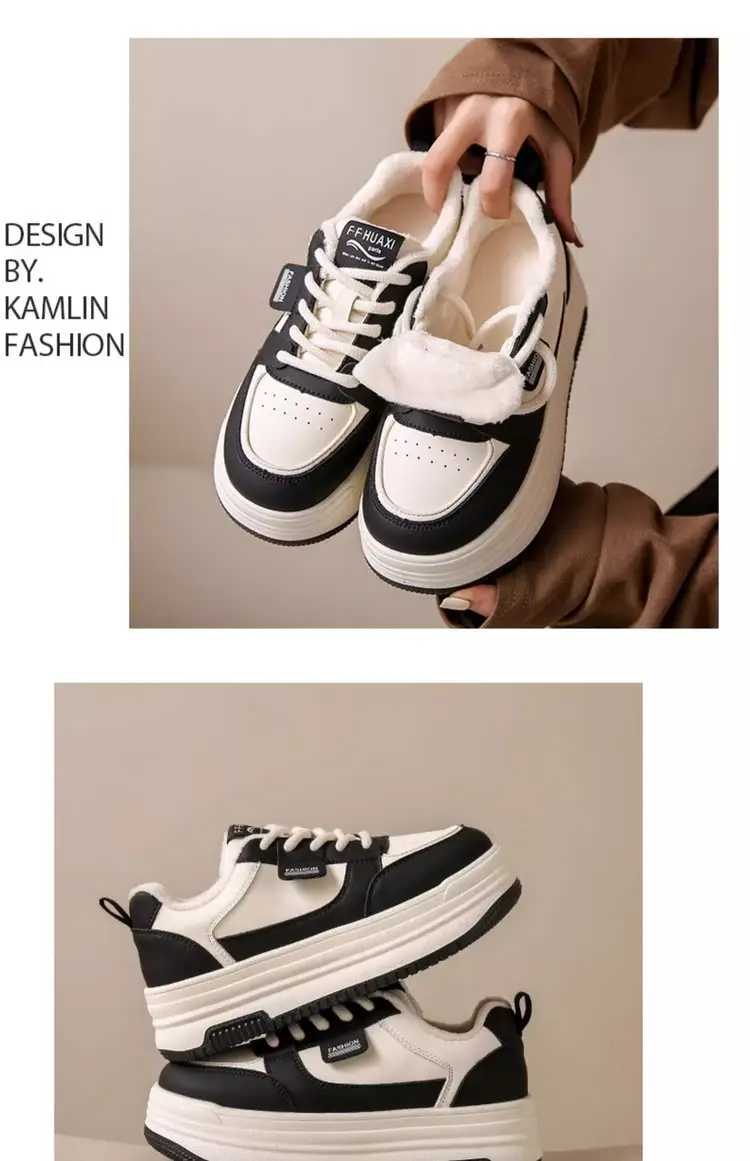 Women White Thick Casual Shoes Autumn Winter 2024 — feature 12