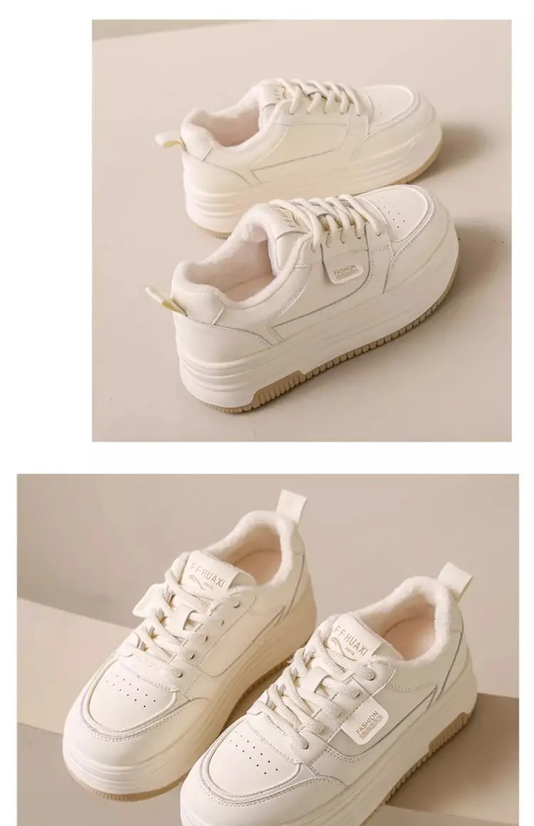 Women White Thick Casual Shoes Autumn Winter 2024 — feature 13